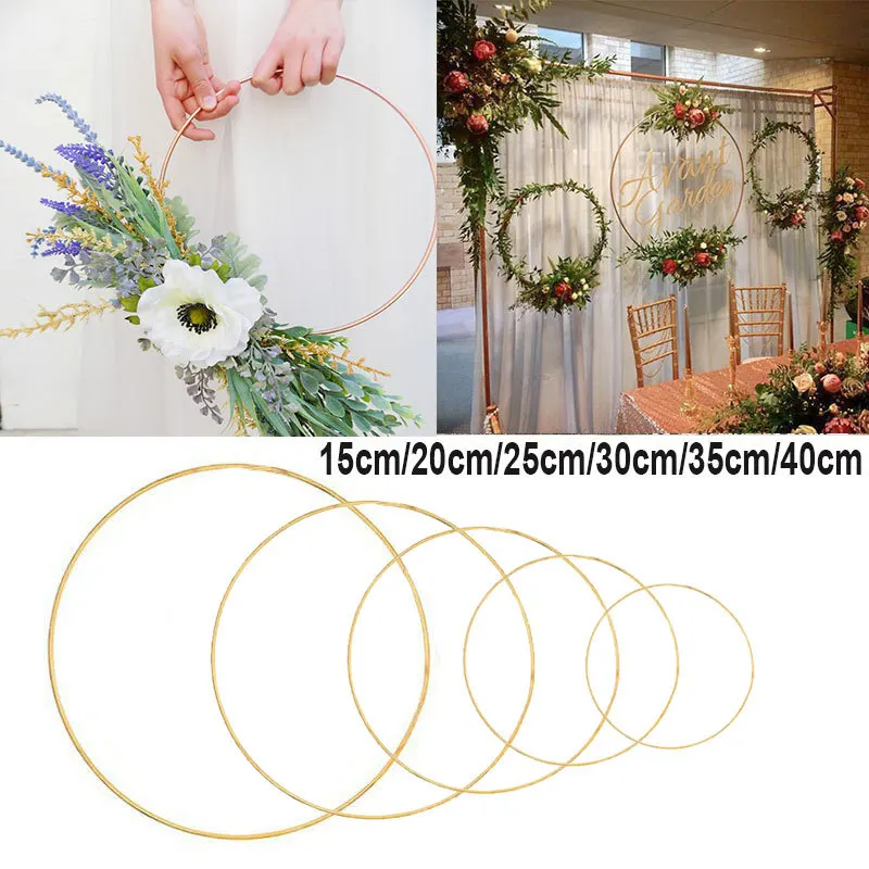 15/20/30/35/40cm Gold Metal Ring Flower Wreath Garland Wedding Decoration for Bridal Shower Home Party Decoration Catcher Hoops
15/20/30/35/40cm Gold Metal Ring Flower Wreath Garland Wedding Decoration for Bridal Shower Home Party Decoration Catcher Hoops