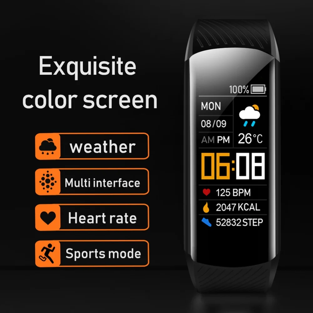 Смарт-браслет для Xiaomi Huawei IOS C5S с пульсометром тонометром шагомером монитором сна
