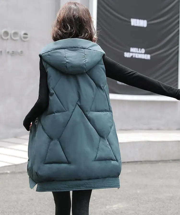 2021 Winter Large Size Down Cotton Waistcoat Jacket Female Mid-Length Casual All-match Thickened Hooded Women's Vest Outwear
2021 Winter Large Size Down Cotton Waistcoat Jacket Female Mid-Length Casual All-match Thickened Hooded Women's Vest Outwear