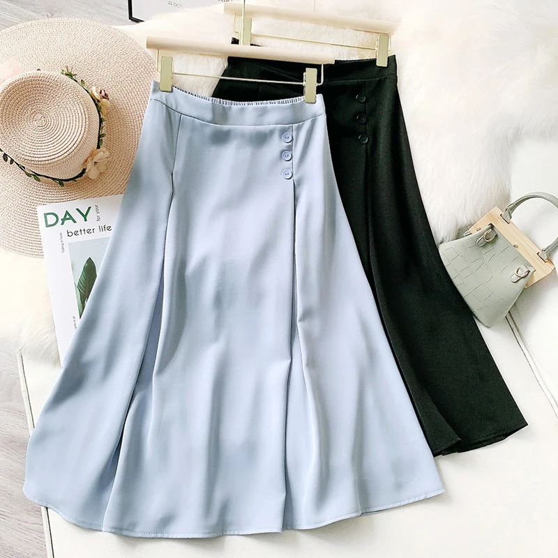 Wasteheart Summer Women Blue Black Casual High Waist A Line Pleated Skirts Mid-Calf Length Long Skirt Clothing Female Plus Size
Wasteheart Summer Women Blue Black Casual High Waist A Line Pleated Skirts Mid-Calf Length Long Skirt Clothing Female Plus Size