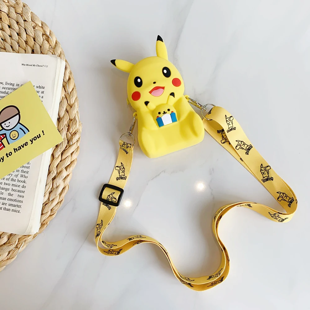 Kawaii аниме Portemonnee Игрушки для девочек милый мультяшный Пикачу силикон Rits сумка