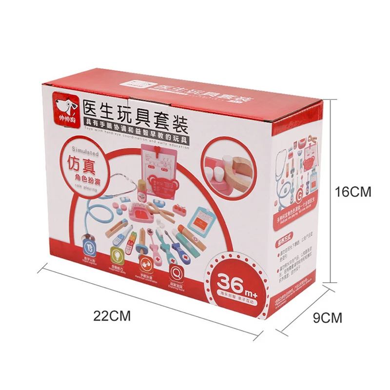 Wooden Pretend Play Doctor Education Toys for Children Medical Simulation Medicine Chest Set for Kids Interest Development
Wooden Pretend Play Doctor Education Toys for Children Medical Simulation Medicine Chest Set for Kids Interest Development