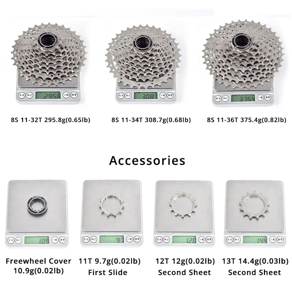 MTB Cassette 8-Speed Cassette Freewheel 11-23/25/28/30/32/34/36T MTB Road Bike Freewheel Bicycle Sprocket
MTB Cassette 8-Speed Cassette Freewheel 11-23/25/28/30/32/34/36T MTB Road Bike Freewheel Bicycle Sprocket