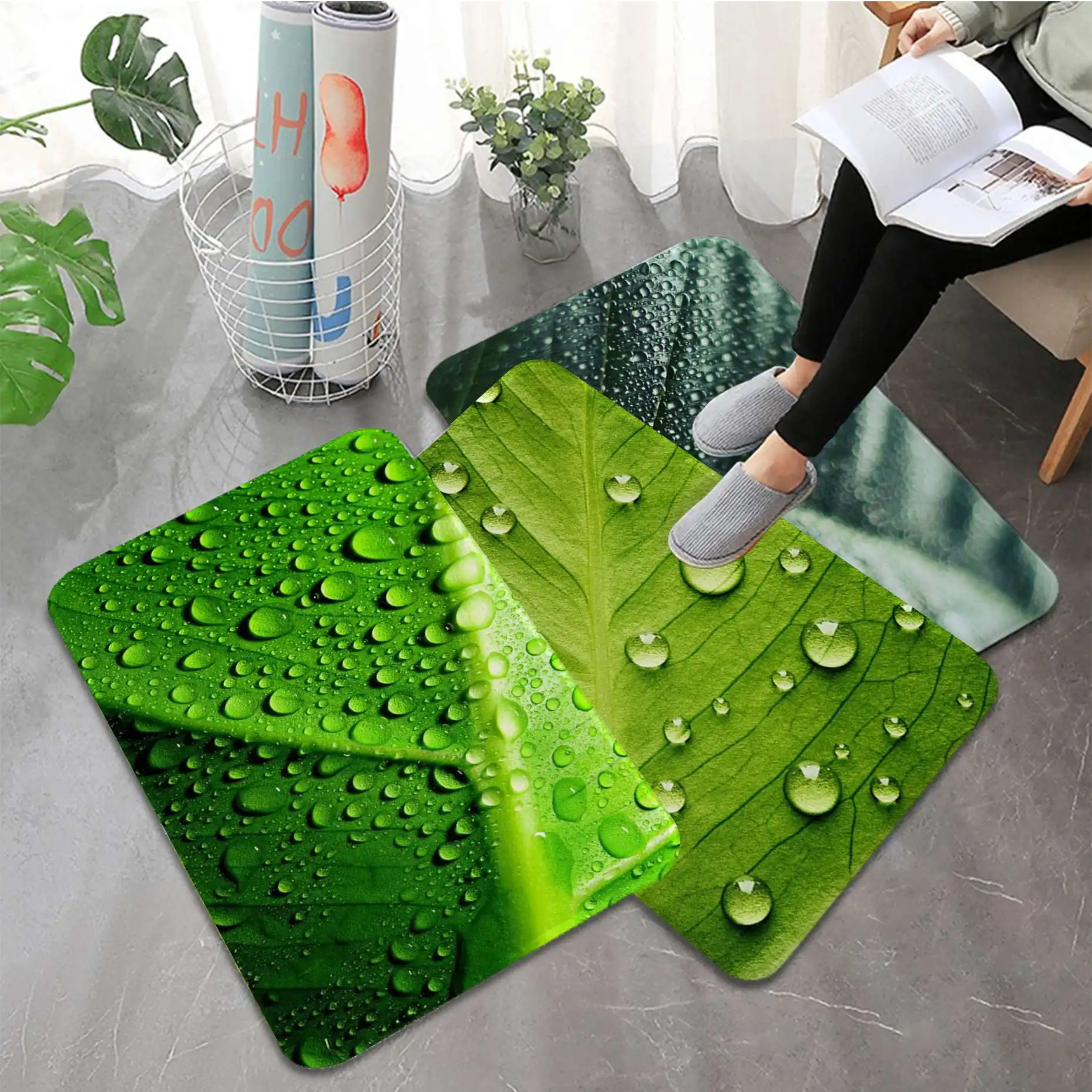 Green Leaf Water Printed Flannel Floor Mat Bathroom Decor Carpet Non-Slip For Living Room Kitchen Welcome Doormat
Green Leaf Water Printed Flannel Floor Mat Bathroom Decor Carpet Non-Slip For Living Room Kitchen Welcome Doormat