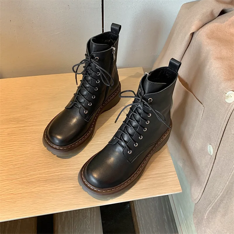 ANNYMOLI Genuine Leather Real Wool Fur Platform Thick Mid Heel Ankle Boots Women Motorcycle Boots Shoes Lace Up Zip Short Boots
ANNYMOLI Genuine Leather Real Wool Fur Platform Thick Mid Heel Ankle Boots Women Motorcycle Boots Shoes Lace Up Zip Short Boots