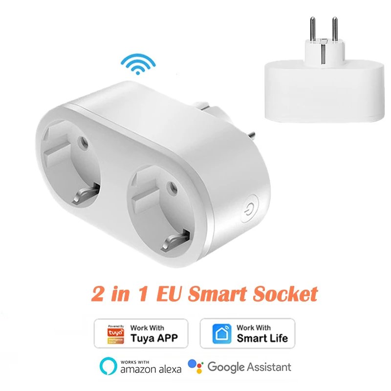 2 in 1 Smart Plug Outlet Wifi Remote Monitor 16A EU Socket Timing Automation for Tuya Smart Life Work with Alexa Google Home 
2 in 1 Smart Plug Outlet Wifi Remote Monitor 16A EU Socket Timing Automation for Tuya Smart Life Work with Alexa Google Home