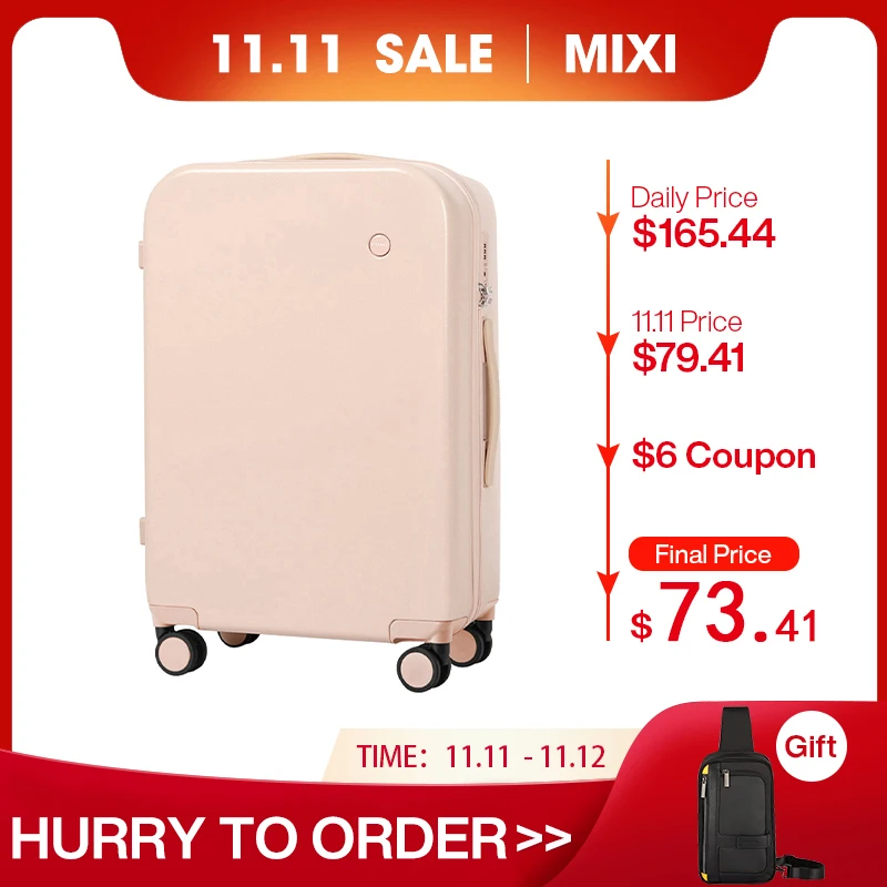 

Mixi Puristic Design Travel Luggage Rolling Wheels Hardside Women Suitcase Men Trolley Case 16 20 Carry On/Big 22 24 26 28 Inch