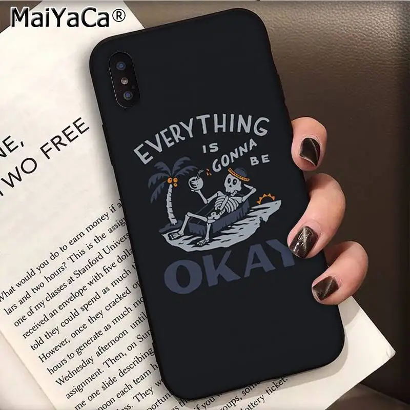 MaiYaCa фон цветок палец череп умный чехол для телефона iphone SE 2020 11 pro XS MAX 8 7 6 6S Plus X 5 5S