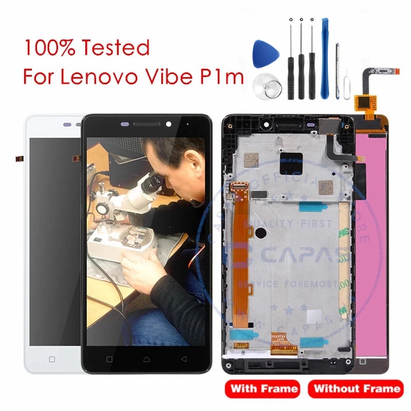ЖК дисплей и рамка для Lenovo Vibe P1M сенсорный экран с цифровым преобразователем P1m