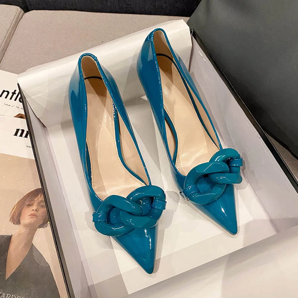 LOVIRS Women Pointed Toe High Heel Stiletto 9cm Chain Pumps Leopard Print Sexy Party Wedding Pumps Court Shoes For Women Blue
LOVIRS Women Pointed Toe High Heel Stiletto 9cm Chain Pumps Leopard Print Sexy Party Wedding Pumps Court Shoes For Women Blue