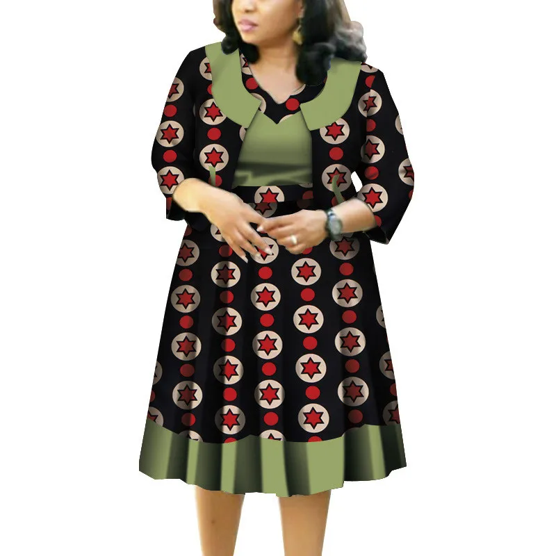 2019 new arrival summer and autumn cotton african women plus size two pieces dress and coat XS-6XL
2019 new arrival summer and autumn cotton african women plus size two pieces dress and coat XS-6XL