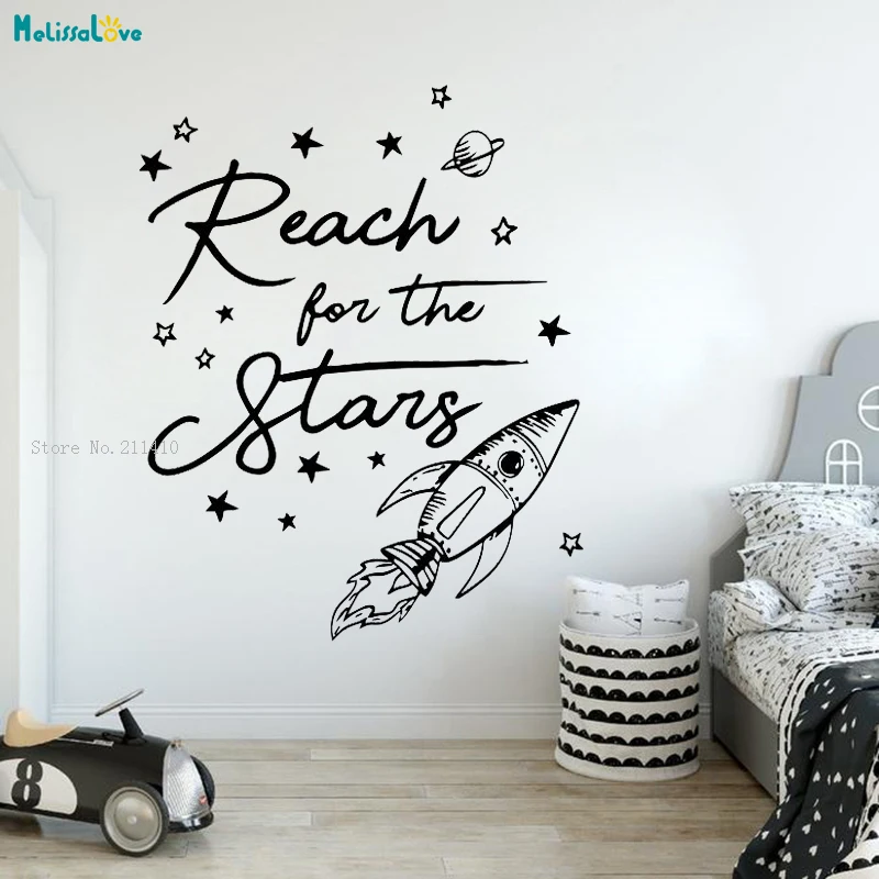 Reach For The Stars Wall Sticker Decals Nursery Kids Room Exploring The Unknown Home Decor Removable Sticker YT2788 
Reach For The Stars Wall Sticker Decals Nursery Kids Room Exploring The Unknown Home Decor Removable Sticker YT2788