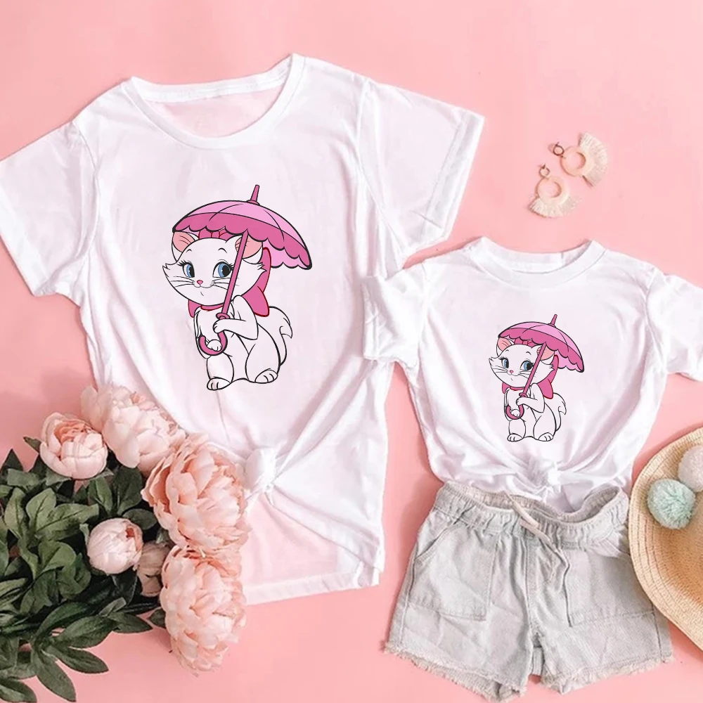Famliy Look Women T-Shirt 3D Marie Cat Open An Umbrella Print Casual Kids Tee Disney The Aristocats Mama and Daughter Clothes
Famliy Look Women T-Shirt 3D Marie Cat Open An Umbrella Print Casual Kids Tee Disney The Aristocats Mama and Daughter Clothes