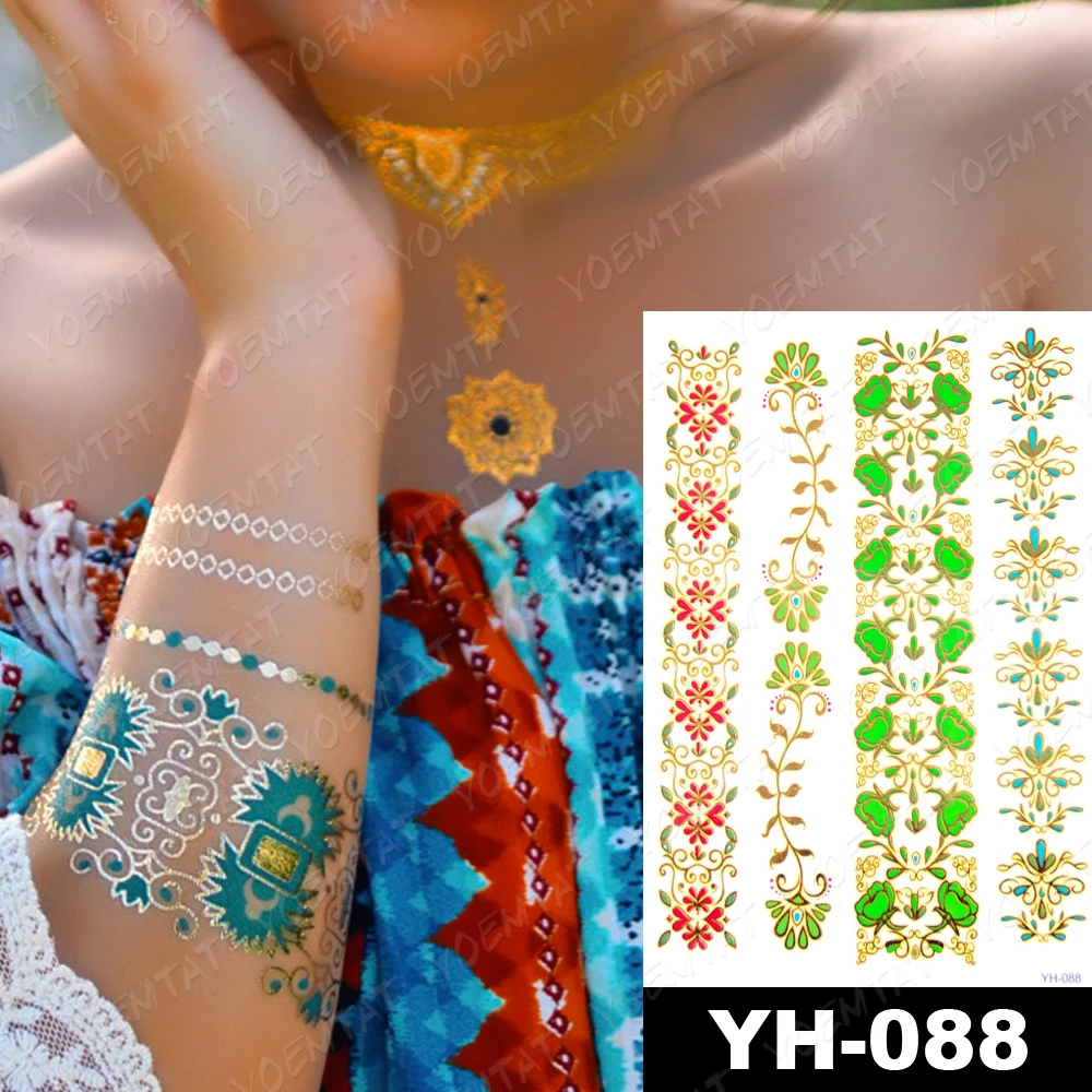3pcs/batch Golden Color Line Henna Wrist Tatto Waterproof Temporary Tattoo Sticker Flash Fake Tatoo Female
3pcs/batch Golden Color Line Henna Wrist Tatto Waterproof Temporary Tattoo Sticker Flash Fake Tatoo Female