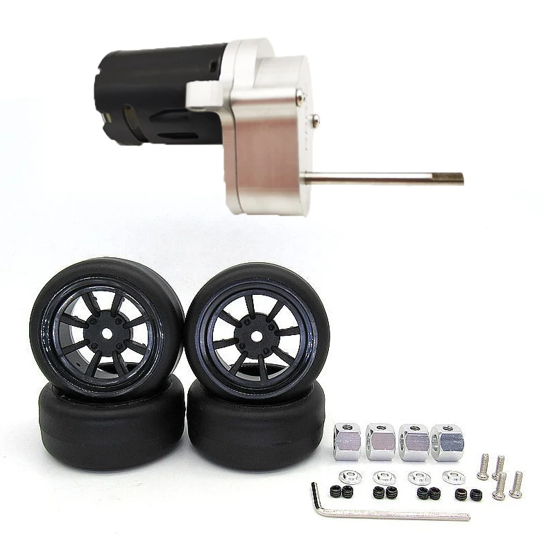 2 Set RC Car Part: 1 Pcs Transmission Gearbox with 370 Motor & 1 Set Drift Tire with 5mm to 12mm Wheel Hub Hex Adapter
2 Set RC Car Part: 1 Pcs Transmission Gearbox with 370 Motor & 1 Set Drift Tire with 5mm to 12mm Wheel Hub Hex Adapter