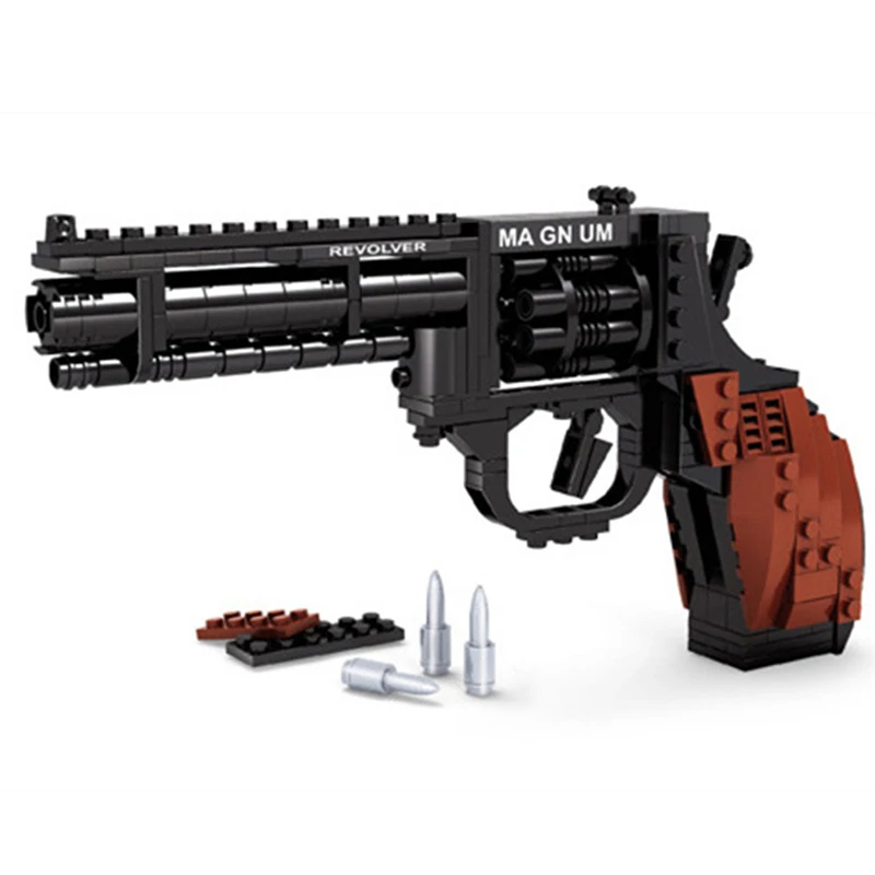 

Military Series WW2 Revolver Pistol Desert Eagle AK47 Sniper Rifle Submachine Gun Weapon Building Blocks Bricks Toys For Kid Boy