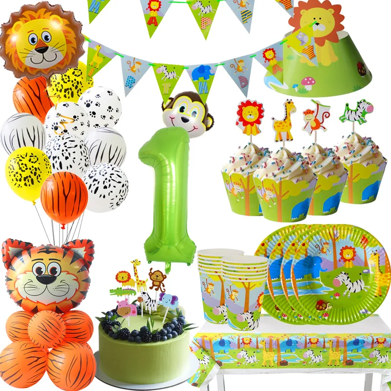 Animal Jungle Balloons Party Tableware Safari Kids Birthday Plate Cups Hats Animal Jungle Garland Party Baby Shower Decorations
Animal Jungle Balloons Party Tableware Safari Kids Birthday Plate Cups Hats Animal Jungle Garland Party Baby Shower Decorations