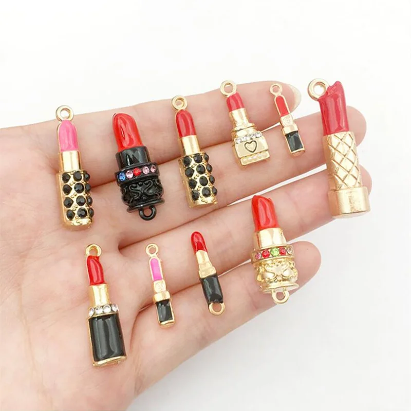 10 Pieces Mixed Lipstick Enamel Charms Pendant Rhinestone Jewelry Making DIY Earrings Bracelet Pendant Necklace Accessories
10 Pieces Mixed Lipstick Enamel Charms Pendant Rhinestone Jewelry Making DIY Earrings Bracelet Pendant Necklace Accessories