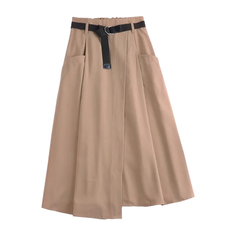509 autumn winter new Korean solid color all-around pocket high waist thin irregular mid length skirt women's skirt
509 autumn winter new Korean solid color all-around pocket high waist thin irregular mid length skirt women's skirt