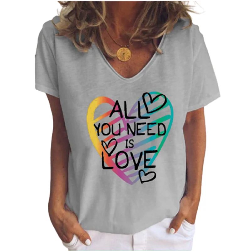 Love Letter Printed Cotton T-Shirt Women Summer Casual Loose Tee Top Plus Size Short-Sleeve V Neck Soft Ladies Tshirt Streetwear
Love Letter Printed Cotton T-Shirt Women Summer Casual Loose Tee Top Plus Size Short-Sleeve V Neck Soft Ladies Tshirt Streetwear