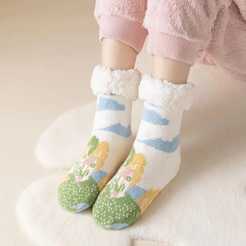 Winter Women Socks Lamb Wool Warm Home Sock Cute Thick Sleep Socks Non-slip Silicone Floor Slippers Socks Antifreeze tube socks
Winter Women Socks Lamb Wool Warm Home Sock Cute Thick Sleep Socks Non-slip Silicone Floor Slippers Socks Antifreeze tube socks