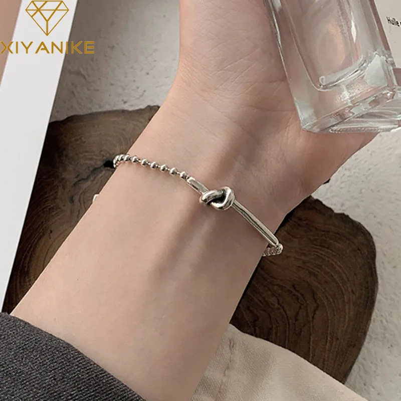 XIYANIKESilver Color Trendy Bracelet for Women Creative Simple Geometric Knot Bead Chain Birthday Party Jewelry Gifts
XIYANIKESilver Color Trendy Bracelet for Women Creative Simple Geometric Knot Bead Chain Birthday Party Jewelry Gifts