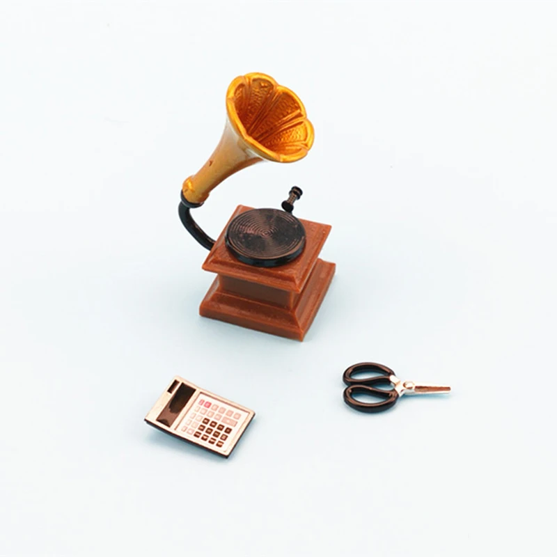Cute Mini Furniture Ornaments Phonograph Scissors Calculator Simulation Toy Doll House Ornament DIY Crafts Figurines Decoration
Cute Mini Furniture Ornaments Phonograph Scissors Calculator Simulation Toy Doll House Ornament DIY Crafts Figurines Decoration