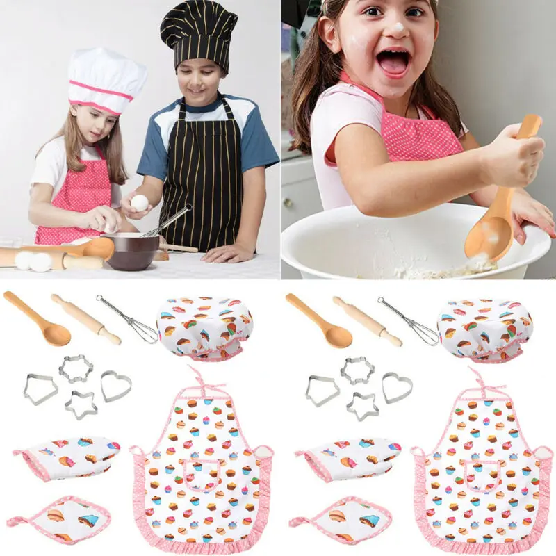 11 Pcs Chef Role Play Set With Dress Up Costume And Kitchen Accessories Kids Pretend Play Toy Set Cookies Toys
11 Pcs Chef Role Play Set With Dress Up Costume And Kitchen Accessories Kids Pretend Play Toy Set Cookies Toys