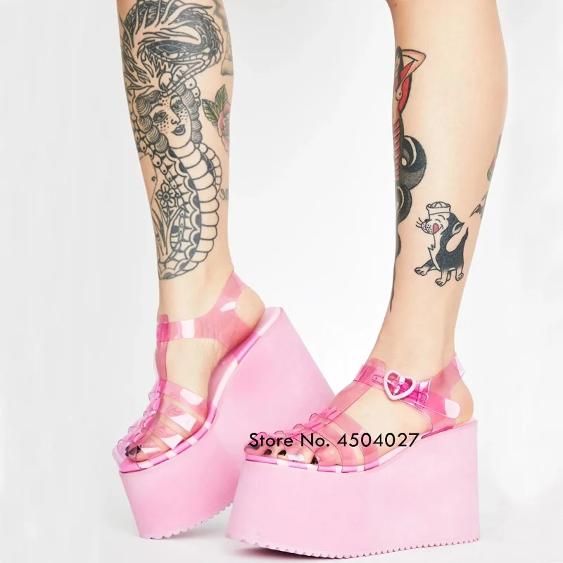 Летние новые стильные сандалии на платформе с открытым носком карамельных цветов, прозрачные сандалии из пвх на высоком каблуке, женская об... 
Летние новые стильные сандалии на платформе с открытым носком карамельных цветов, прозрачные сандалии из пвх на высоком каблуке, женская об...