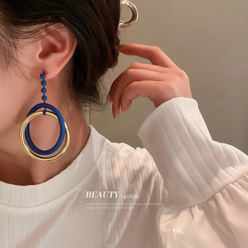 925 silver needle paint ring ring earrings Exaggerated fashion earrings sweet cool fashion earrings for women
925 silver needle paint ring ring earrings Exaggerated fashion earrings sweet cool fashion earrings for women