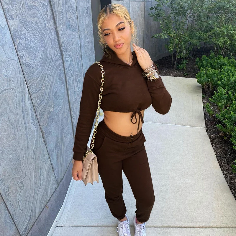 

Sweatshirt And Sweatpants 2 Piece Sets Winter Casual Loungewear Sporty Drawstring Co-ord Outfits Long Sleeve Athleisure