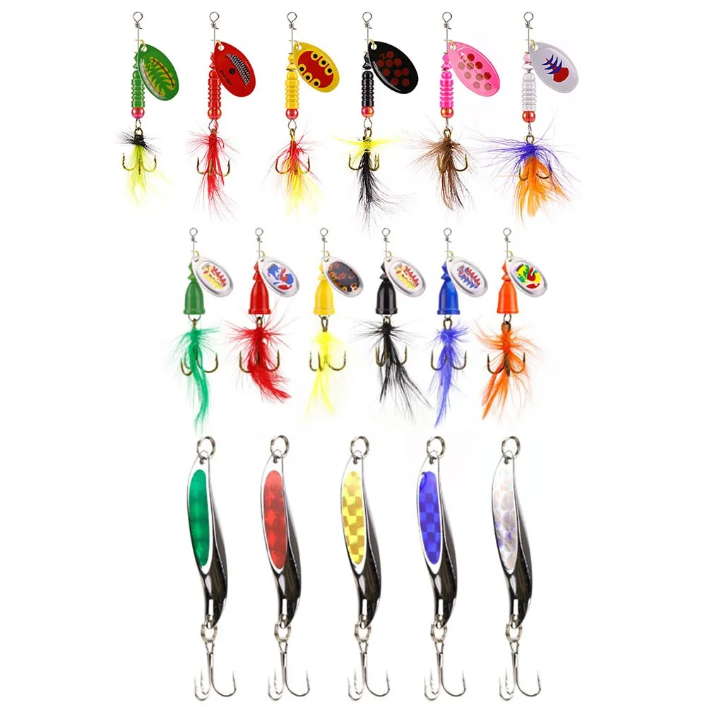 1 Set Fishing Spinner Crankbait Lure Set Rooster Tail Spoon Fish Hook RotatingSequinsPescaIscasFishTackleToolsAccessories
1 Set Fishing Spinner Crankbait Lure Set Rooster Tail Spoon Fish Hook RotatingSequinsPescaIscasFishTackleToolsAccessories