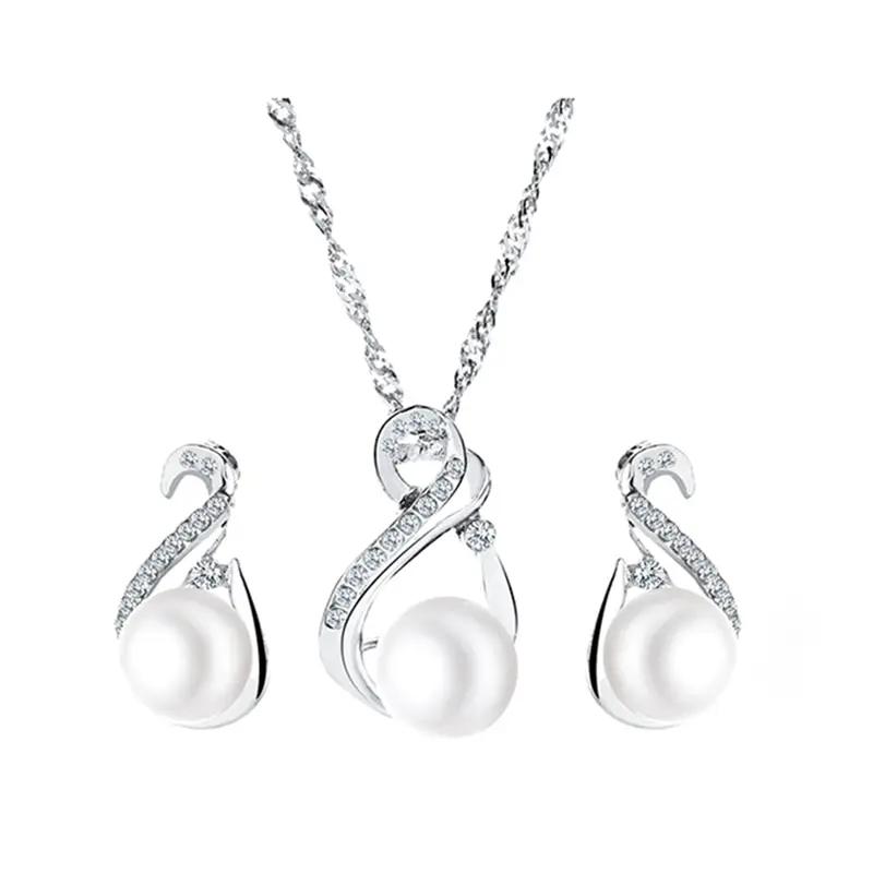 Elegant Wedding Jewelry Set For Bride Crystal Imitation Pearl Pendant Necklace Earrings Jewelry Sets Women Wedding Jewelry
Elegant Wedding Jewelry Set For Bride Crystal Imitation Pearl Pendant Necklace Earrings Jewelry Sets Women Wedding Jewelry