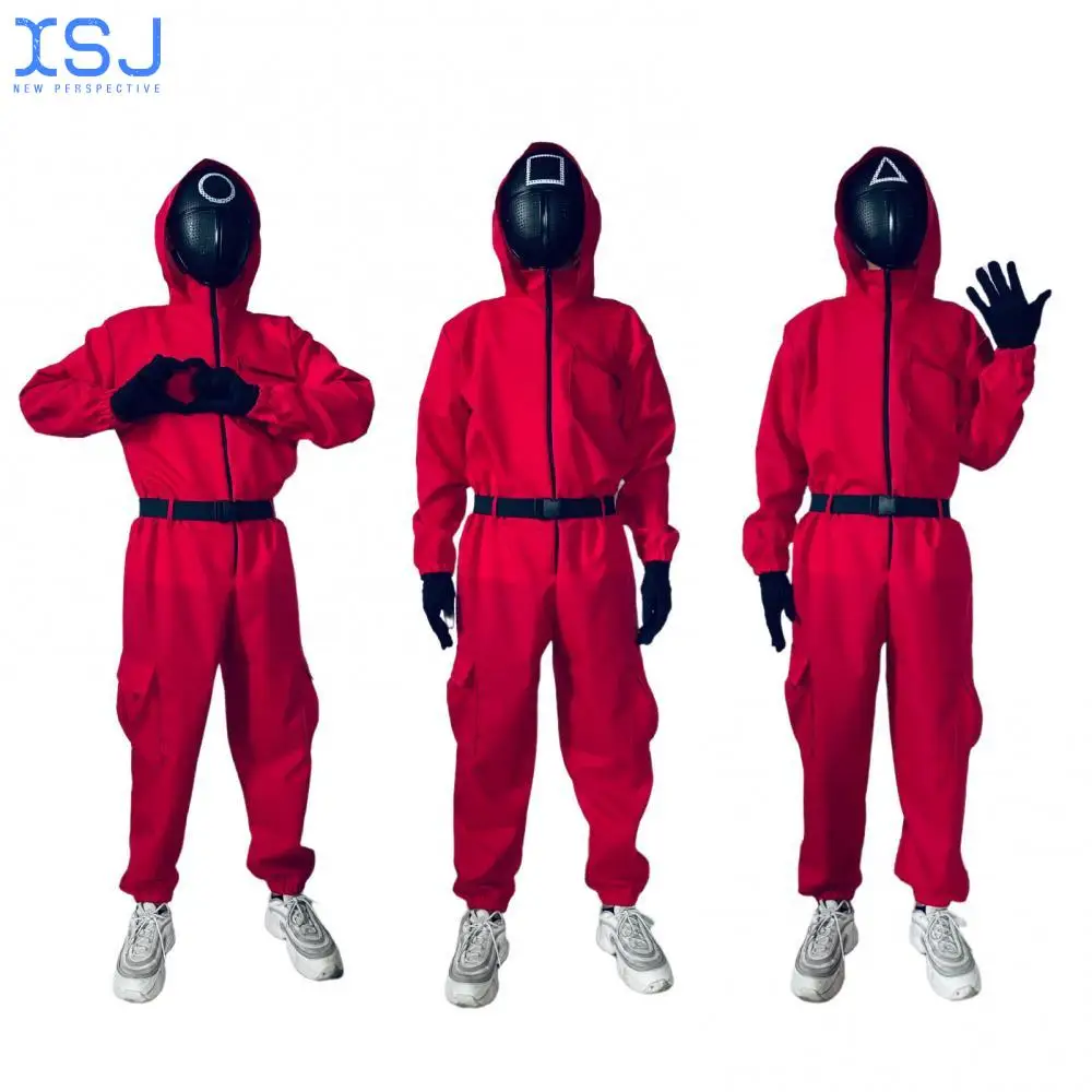 Popular Film and Television Squid Game Cos Suit Squid Game Costume Carnival Bodysuit with Belt Gloves
Popular Film and Television Squid Game Cos Suit Squid Game Costume Carnival Bodysuit with Belt Gloves
