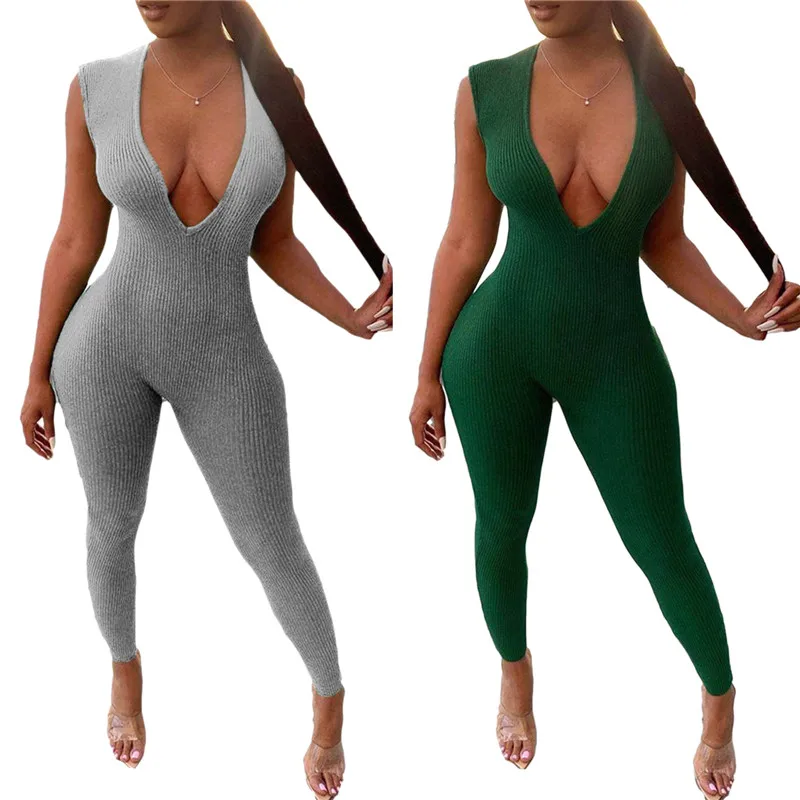 Knitted Skinny Playsuit Women Sleeveless Ribbed Solid Bodycon V-neck Rompers Female Summer Casual Jumpsuits Streetwear Clothes
Knitted Skinny Playsuit Women Sleeveless Ribbed Solid Bodycon V-neck Rompers Female Summer Casual Jumpsuits Streetwear Clothes