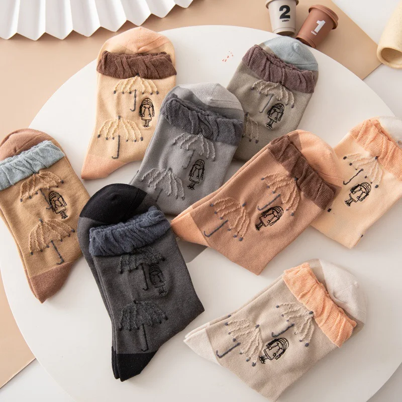 Socks Women New Autumn and Winter Combed Cotton Cartoon Embroidered Umbrella Preppy Style Small Girl Original Kawaii Female Sock
Socks Women New Autumn and Winter Combed Cotton Cartoon Embroidered Umbrella Preppy Style Small Girl Original Kawaii Female Sock