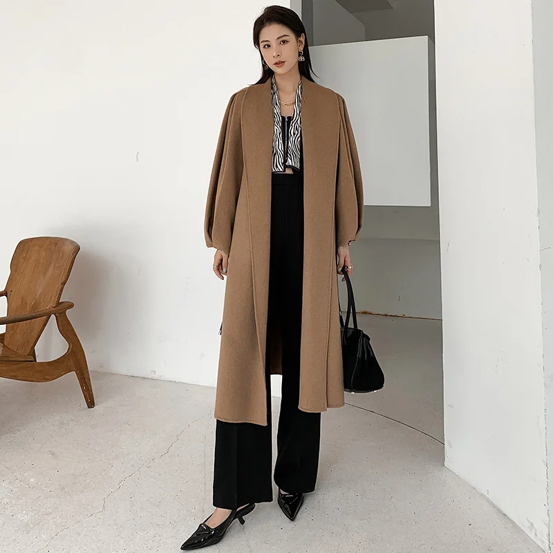 SHZQ Новое Женское пальто с рукавами-фонариками, длинное пальто, шерстяная куртка.
SHZQ Новое Женское пальто с рукавами-фонариками, длинное пальто, шерстяная куртка.