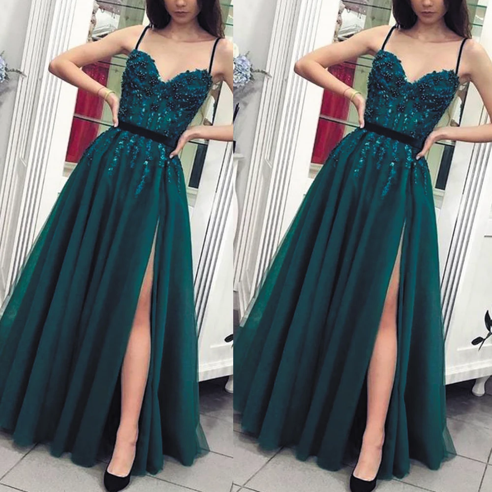 SuperKimJo Robe Green Lace Prom Dresses 2020 Spaghetti Straps Beaded Tulle Cheap Elegant Prom Gown Abendkleider
SuperKimJo Robe Green Lace Prom Dresses 2020 Spaghetti Straps Beaded Tulle Cheap Elegant Prom Gown Abendkleider