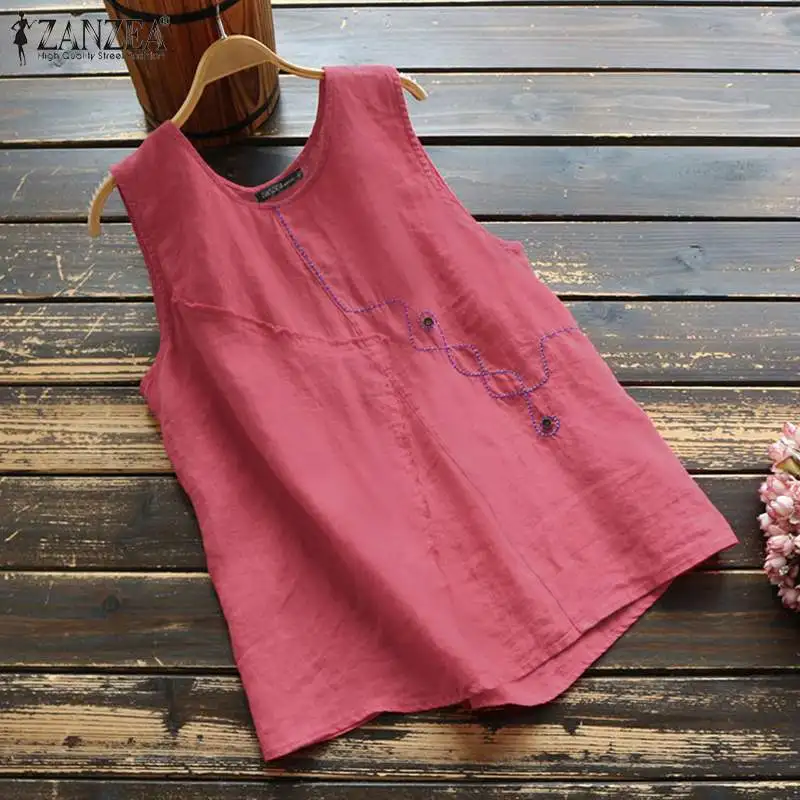 ZANZEA Summer Vintage Floral Tanks Tops Women Sleeveless Cotton Blouse Vests Shirt Female O Neck Casual Blusas Chemise Mujer
ZANZEA Summer Vintage Floral Tanks Tops Women Sleeveless Cotton Blouse Vests Shirt Female O Neck Casual Blusas Chemise Mujer