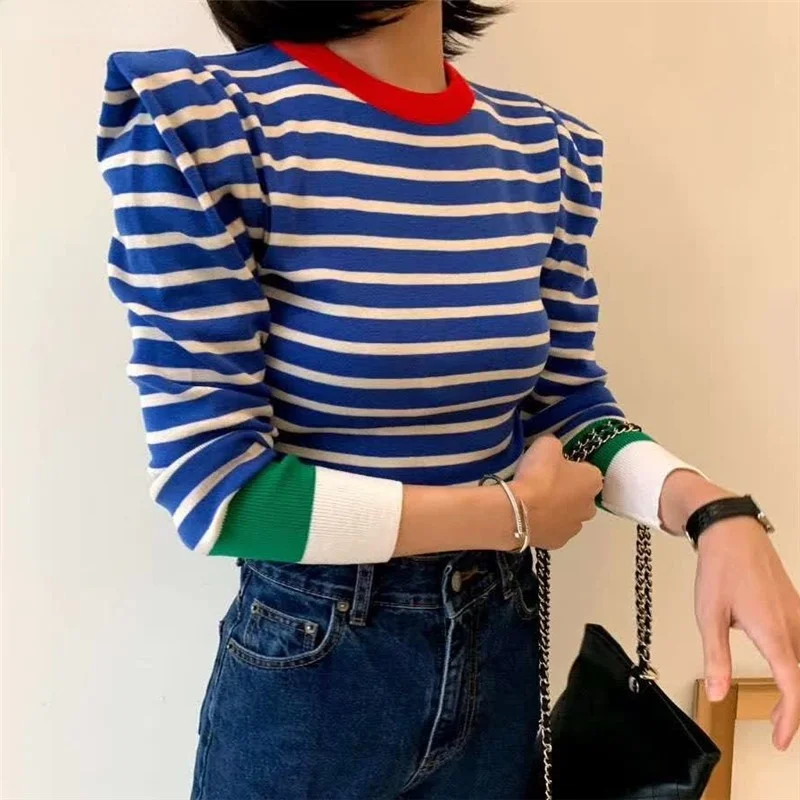 Korean Striped Color-blocked Knitted Sweaters Pullovers 2020 Autumn Winter Long Sleeve O-neck Tops Casual Fashion Ladies Jumpers
Korean Striped Color-blocked Knitted Sweaters Pullovers 2020 Autumn Winter Long Sleeve O-neck Tops Casual Fashion Ladies Jumpers