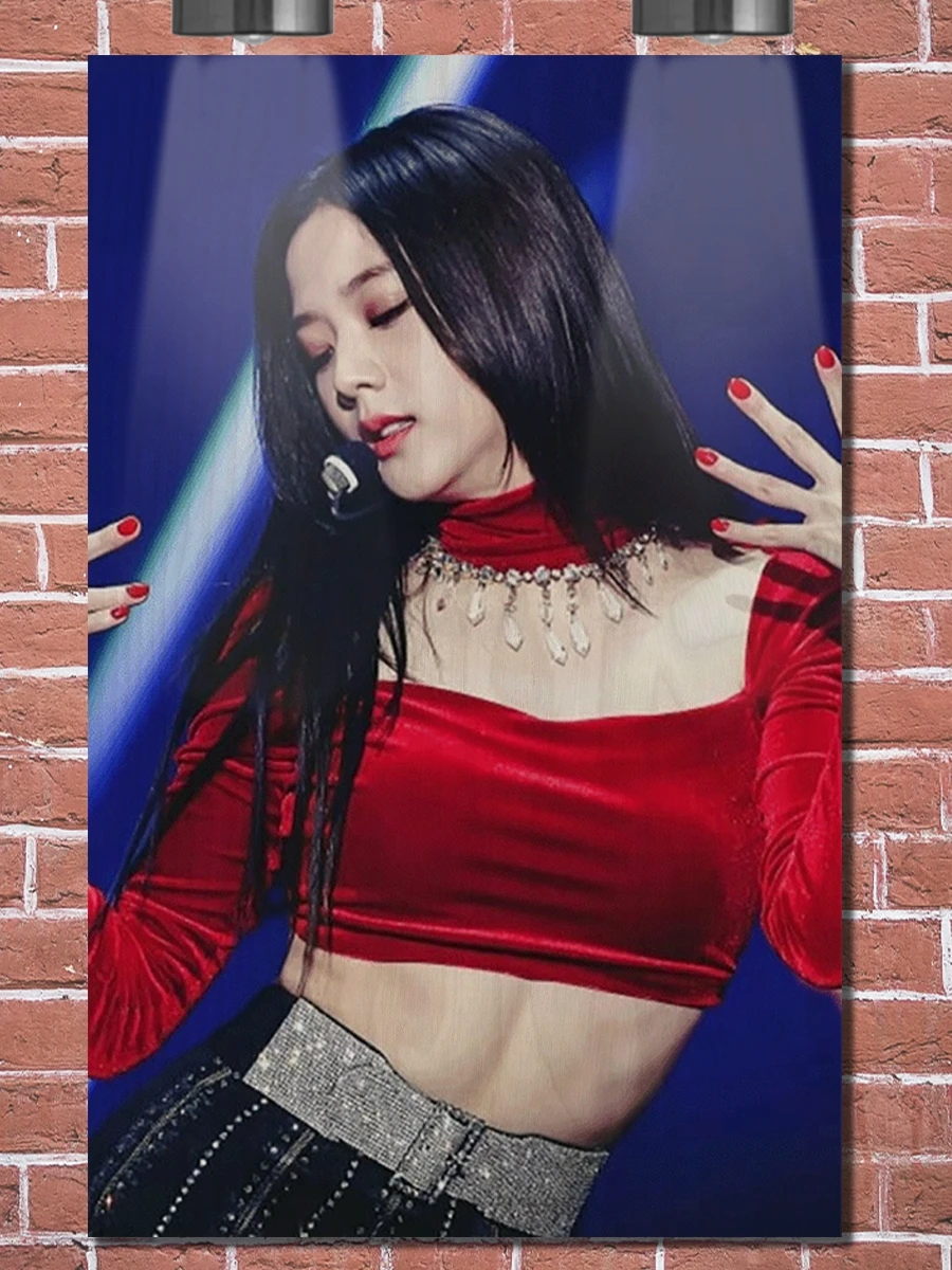 Картина на доске интерьерная лофт декоративная BLACKPINK (Джису Jisoo девушка портрет) -