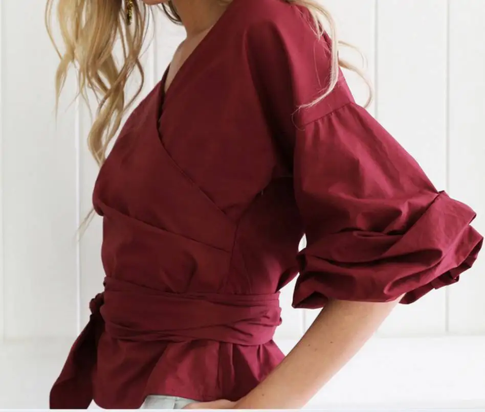 Plus Size Women Tops and Blouses Vintage Lantern Sleeve Shirts Tunic Casual Loose V-Neck Elegant OL Blusas Belted2021
Plus Size Women Tops and Blouses Vintage Lantern Sleeve Shirts Tunic Casual Loose V-Neck Elegant OL Blusas Belted2021