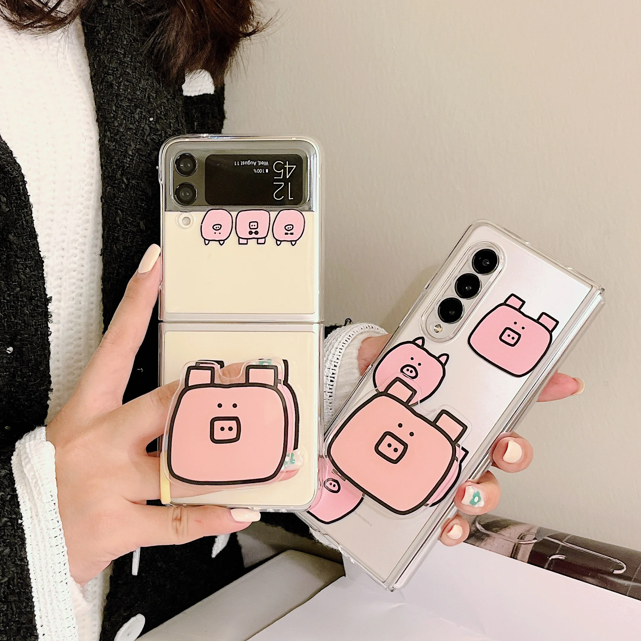 For Samsung Galaxy Z Flip 3 Z Flip3 ZFlip3 Case Cute Cartoon Strap Holder For Samsung Z Fold 3 ZFold3 Deluxe Hard PC Clear Case
For Samsung Galaxy Z Flip 3 Z Flip3 ZFlip3 Case Cute Cartoon Strap Holder For Samsung Z Fold 3 ZFold3 Deluxe Hard PC Clear Case