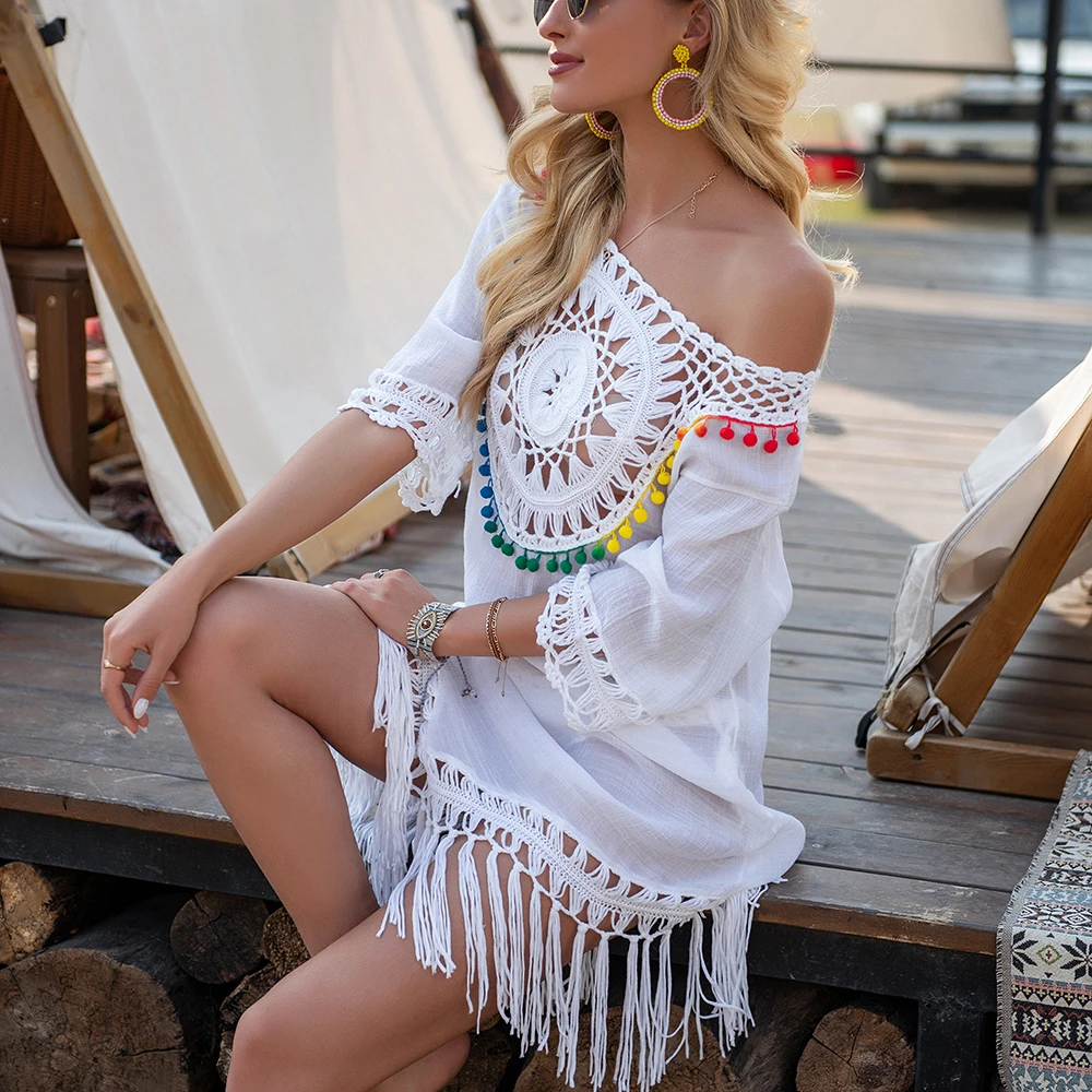 Summer Women Bikini Cover Up Floral Lace Hollow Swimsuit Cover-Ups Bathing Suit Beachwear Tunic Beach Dress Hot
Summer Women Bikini Cover Up Floral Lace Hollow Swimsuit Cover-Ups Bathing Suit Beachwear Tunic Beach Dress Hot