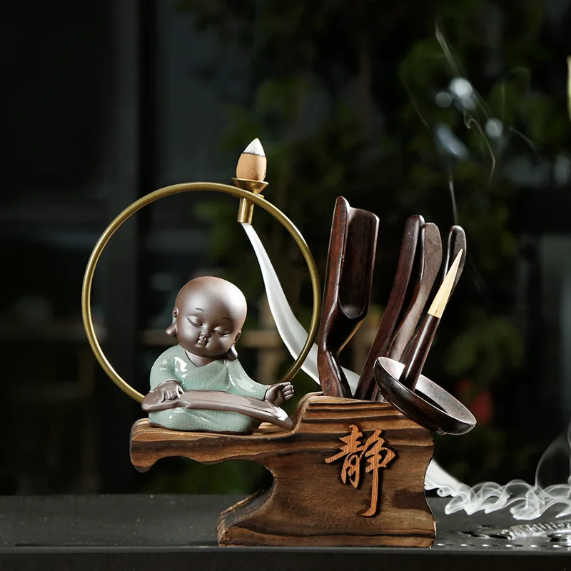 Tea Ceremony Six Gentlemen Teaware Accessories Purple Clay Wooden Base Backflow Incense Burner Home Decoration Ornament Crafts
Tea Ceremony Six Gentlemen Teaware Accessories Purple Clay Wooden Base Backflow Incense Burner Home Decoration Ornament Crafts