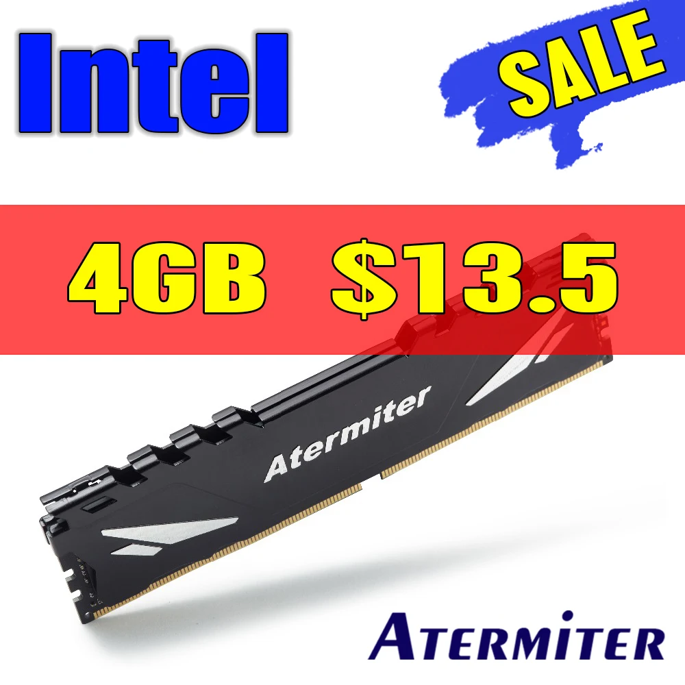 Фото Оперативная память Atermiter для ПК модуль компьютера Intel Desktop DDR3 2 ГБ 4 8 PC3 1333 МГц 1600 1866
