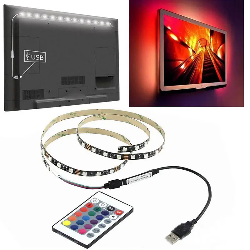 5050 USB Mood Light RGB Multi Color LED Strip Light TV Backlight 24 Keys Remote Control NOV99
5050 USB Mood Light RGB Multi Color LED Strip Light TV Backlight 24 Keys Remote Control NOV99