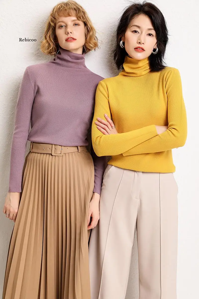 Зимний модный женский Однотонный свитер с высоким воротником, женские шикарные элегантные джемперы с длинным рукавом, свитер
Зимний модный женский Однотонный свитер с высоким воротником, женские шикарные элегантные джемперы с длинным рукавом, свитер