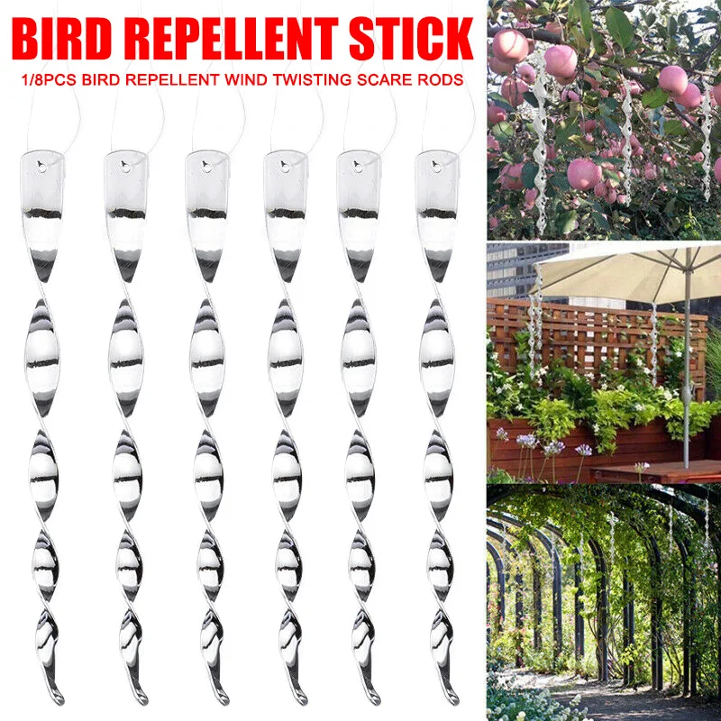 1/8/12Pcs 30cm/12inch Birds Repellent Wind Twisting Scare Rod Reflective Deterrent Rod Herramientas Dropshipping-V12
1/8/12Pcs 30cm/12inch Birds Repellent Wind Twisting Scare Rod Reflective Deterrent Rod Herramientas Dropshipping-V12