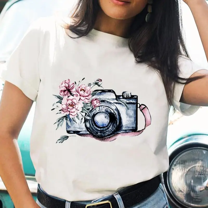 Women Print Flower New Camera Vintage T-shirts Cartoon Fashion Short Sleeve Summer Casual Shirt Graphic T Top Female Tee T-Shirt
Women Print Flower New Camera Vintage T-shirts Cartoon Fashion Short Sleeve Summer Casual Shirt Graphic T Top Female Tee T-Shirt